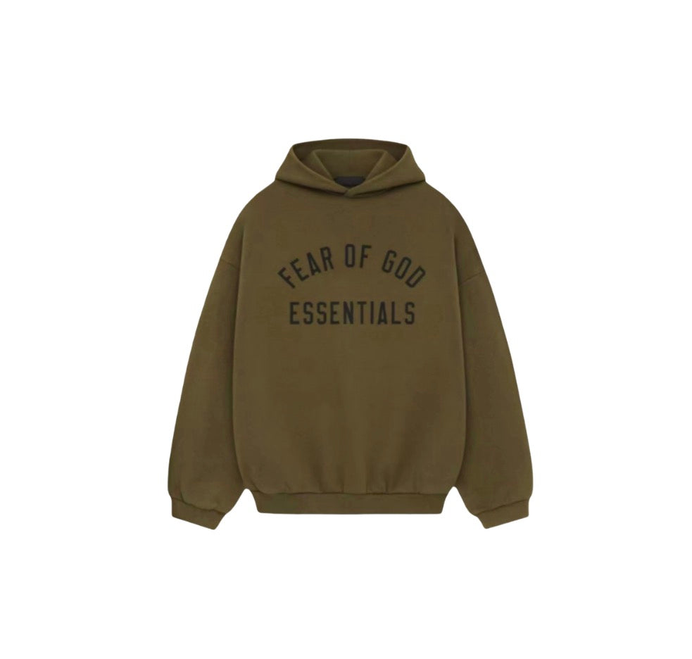 Essentials Fear Of God FW24 Olive Green Hoodie
