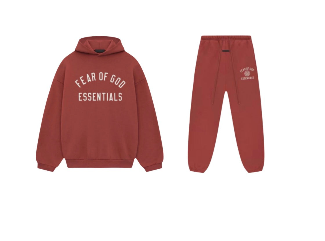Essentials Fear Of God FW24 Crimson Tracksuit