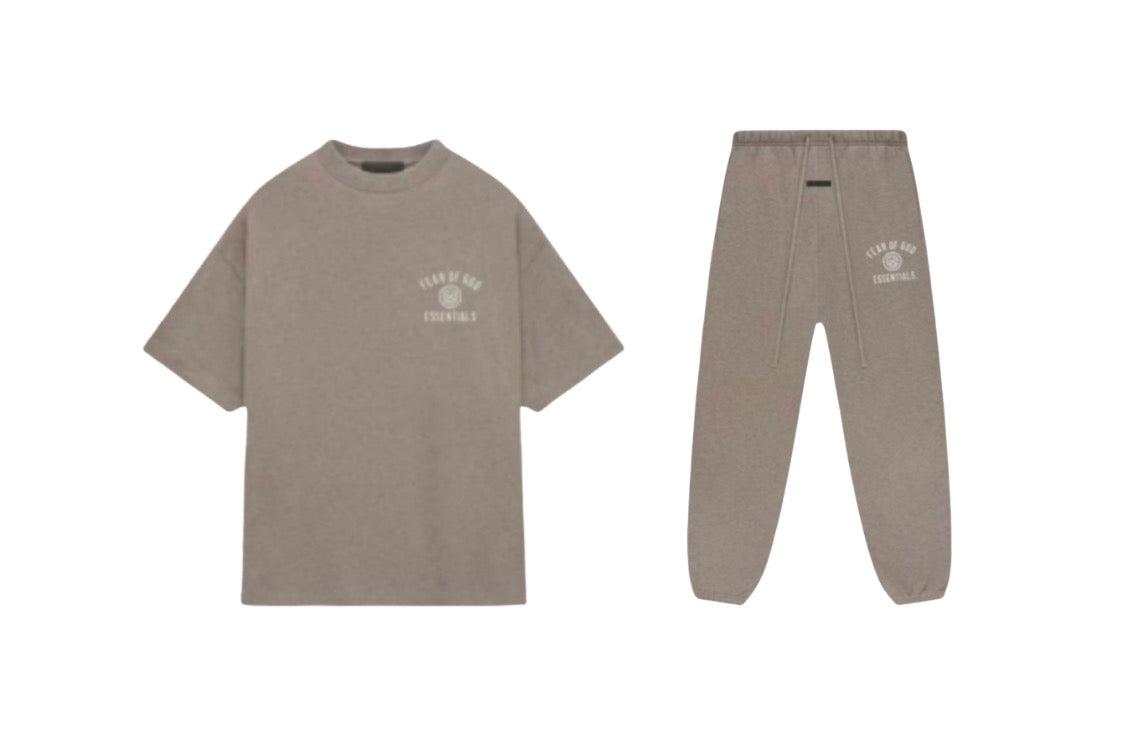 Essentials Fear Of God FW24 Heather Grey Tee & Jogger Set