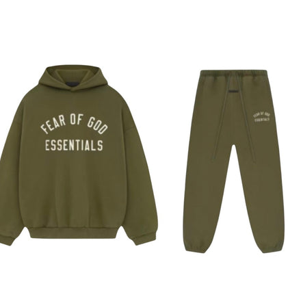 Essentials Fear Of God FW24 Military Green Tracksuit